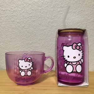Hello Kitty Pink Clear Drinkware - Bundle Set